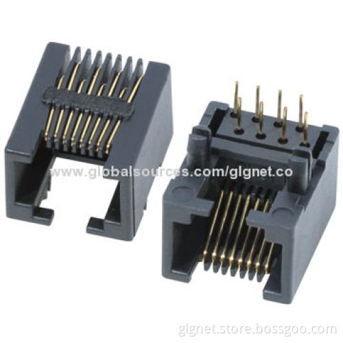 RJ45 Connector 1*1 Port, w/o Shielding, Very Low Profile, H=11.35mm, R/A Type